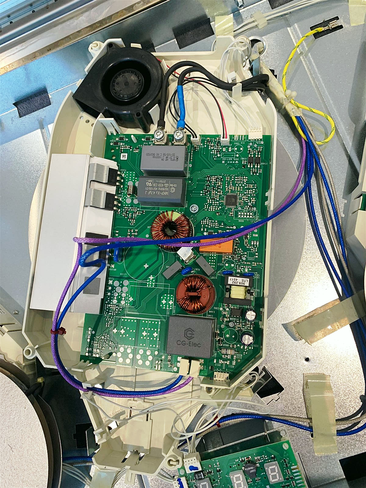 Appliance power board removed for testing